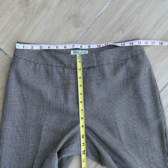 Pendleton Vintage Houndstooth Virgin Wool Pants Trousers Size 8 Tan Black - Picture 3 of 15
